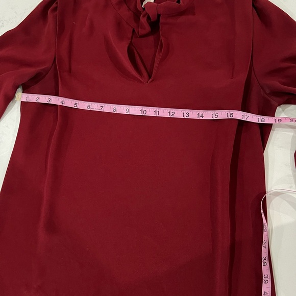 Forever 21 Red Tie Front Puff Sleeve Dress - Picture 9 of 10